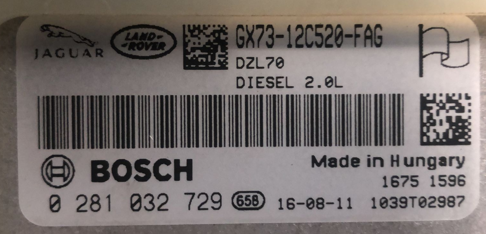 0281032729 GX73-12C520-FAG 10SW040489 MEDC17.9 Land Rover Evoque 2015Y 2.0TD4 150HP ATgearbox Bench NR FLASH.rar